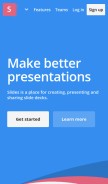 How slides.com looks like on a mobile device such as an iPhone.