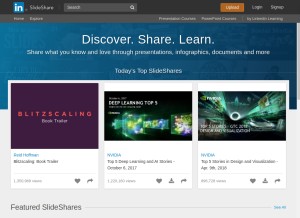 How slideshare.com looks like on a tablet such as an iPad.