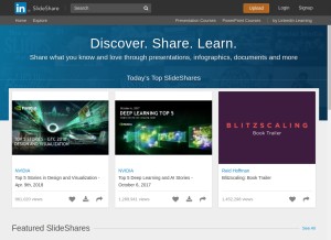 How slideshare.net looks like on a tablet such as an iPad.