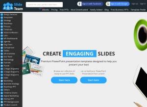 How slideteam.net looks like on a tablet such as an iPad.