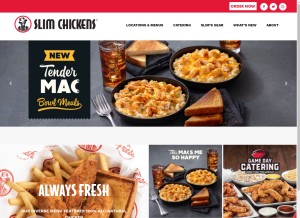 How slimchickens.com looks like on a tablet such as an iPad.