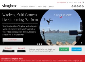 How slingmedia.com looks like on a tablet such as an iPad.