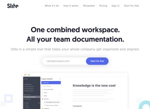 How slite.com looks like on a tablet such as an iPad.