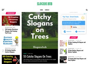 How sloganshub.org looks like on a tablet such as an iPad.