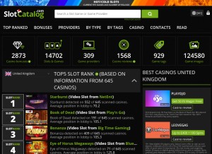 How slotcatalog.com looks like on a tablet such as an iPad.