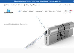 How slotenmakerservice.be looks like on a tablet such as an iPad.