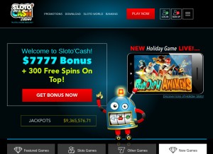 How slotocash.im looks like on a tablet such as an iPad.