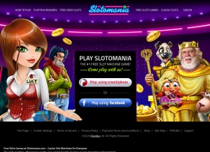 How slotomania.com looks like on a tablet such as an iPad.