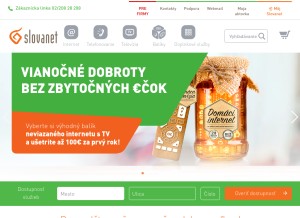 How slovanet.sk looks like on a tablet such as an iPad.