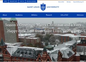 How slu.edu looks like on a tablet such as an iPad.