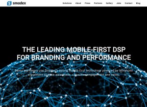 How smadex.com looks like on a tablet such as an iPad.