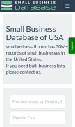 How smallbusinessdb.com looks like on a mobile device such as an iPhone.