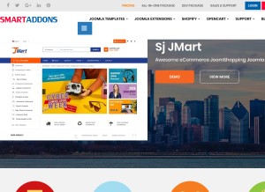 How smartaddons.com looks like on a tablet such as an iPad.