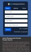How smartbackgroundchecks.com looks like on a mobile device such as an iPhone.