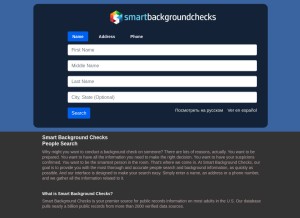 How smartbackgroundchecks.com looks like on a tablet such as an iPad.