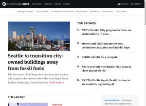 How smartcitiesdive.com looks like on a tablet such as an iPad.