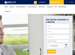 How smartcorp.in looks like on a tablet such as an iPad.