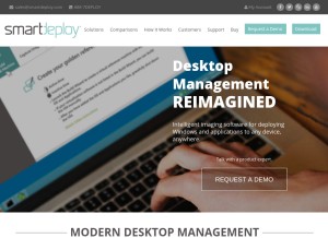 How smartdeploy.com looks like on a tablet such as an iPad.