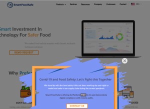 How smartfoodsafe.com looks like on a tablet such as an iPad.