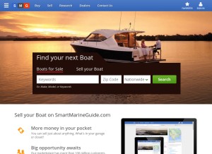 How smartmarineguide.com looks like on a tablet such as an iPad.