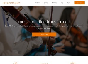 How smartmusic.com looks like on a tablet such as an iPad.