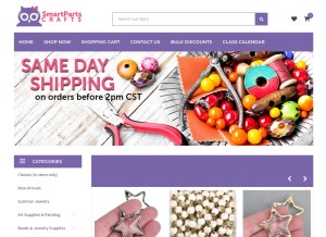 How smartpartscrafts.com looks like on a tablet such as an iPad.