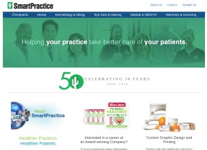 How smartpractice.com looks like on a tablet such as an iPad.