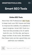 How smartseotools.org looks like on a mobile device such as an iPhone.