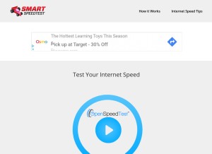 How smartspeedtest.com looks like on a tablet such as an iPad.