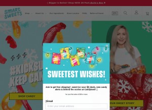 How smartsweets.ca looks like on a tablet such as an iPad.