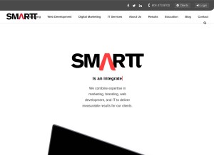 How smartt.com looks like on a tablet such as an iPad.