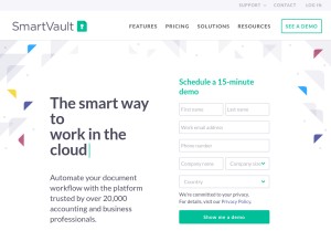 How smartvault.com looks like on a tablet such as an iPad.