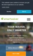 How smartwaiver.com looks like on a mobile device such as an iPhone.