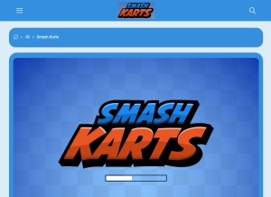 How smash-karts.com looks like on a tablet such as an iPad.
