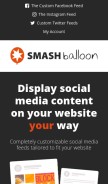 How smashballoon.com looks like on a mobile device such as an iPhone.