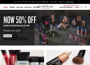 How smashbox.com looks like on a tablet such as an iPad.