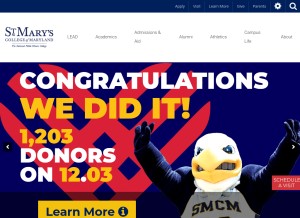 How smcm.edu looks like on a tablet such as an iPad.