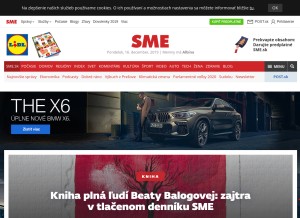 How smedata.sk looks like on a tablet such as an iPad.