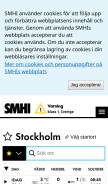How smhi.se looks like on a mobile device such as an iPhone.