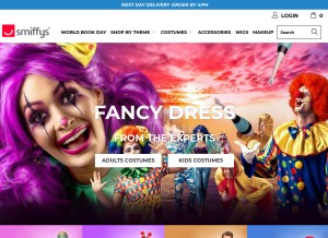 How smiffys.com looks like on a tablet such as an iPad.