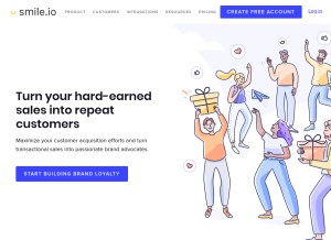 How smile.io looks like on a tablet such as an iPad.