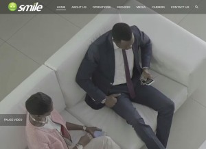 How smilecoms.com looks like on a tablet such as an iPad.