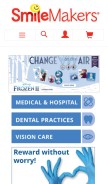 How smilemakers.com looks like on a mobile device such as an iPhone.
