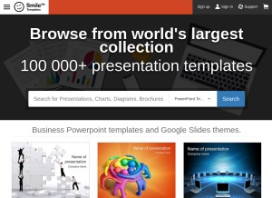 How smiletemplates.com looks like on a tablet such as an iPad.