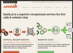 How smith.ai looks like on a tablet such as an iPad.