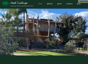 How smithlandscapemasonry.com looks like on a tablet such as an iPad.