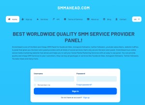 How smmahead.com looks like on a tablet such as an iPad.