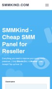 How smmkind.com looks like on a mobile device such as an iPhone.