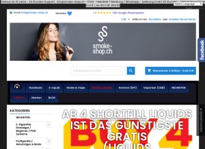 How smoke-shop.ch looks like on a tablet such as an iPad.