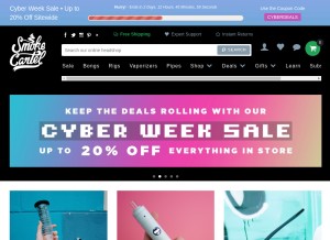 How smokecartel.com looks like on a tablet such as an iPad.